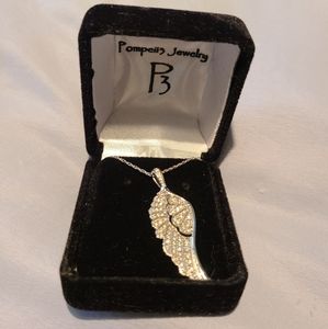 Pompeii3 Angel wing necklace w/ diamonds